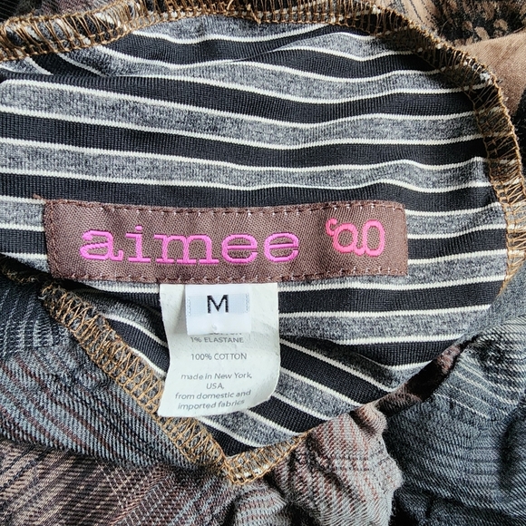 Aimee G Skirt Womens Medium Boho Patchwork Bubble Smocked Lagenlook - Picture 3 of 3